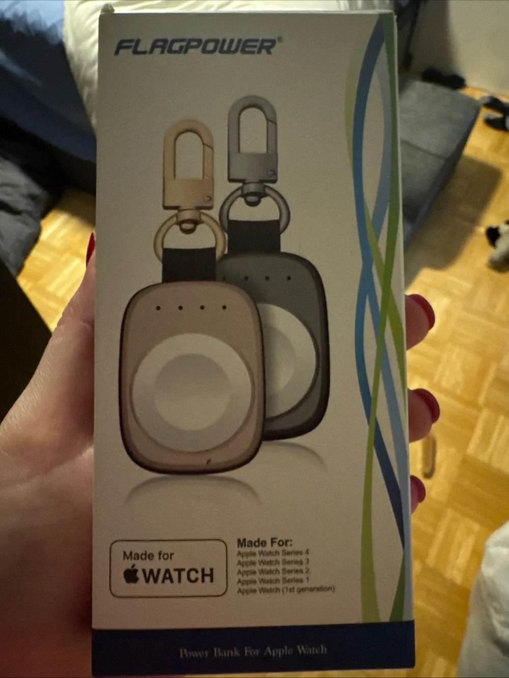 Magnetic Apple Watch Keychain Charger - Gold & Black